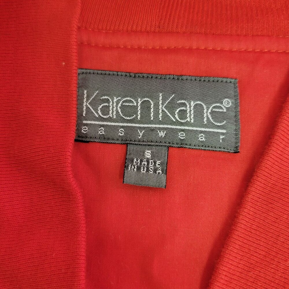 Karen Kane Womens Sweater Sz S Red Cardigan 100% Cotton Relaxed Style Buttons - Picture 5 of 13